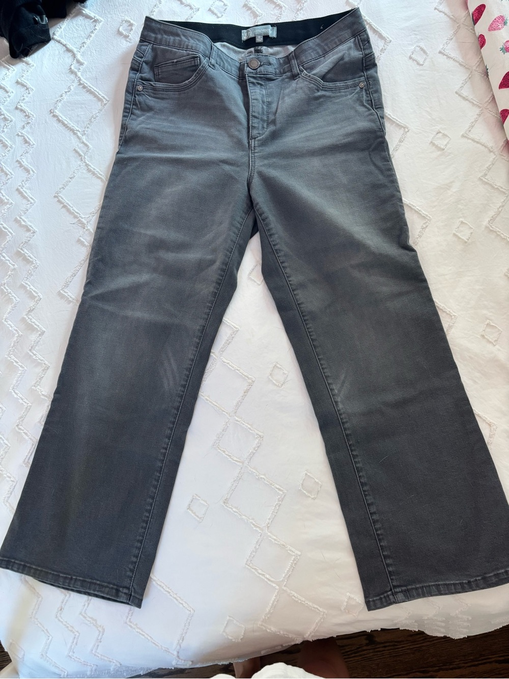 Wit & Wisdom womens Charcoal Straight-Leg Jeans